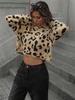 2024 Autumn/Winter Leopard Print Knit Sweater for Women - European & American Style