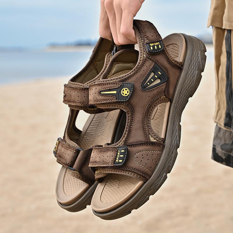 

Мужские сандалии с открытым носком, дышащая обувь для ходьбы на открытом воздухе, легкие роскошные сандалии, мужские пляжные сандалии, обувь на плоской подошве для мужчин, обувь для воды 45 хаки