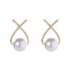 Fashion Pearl Jewelry Stud Earrings For Women Gold Color Cz Boucle D 'Oreille Femme Bijoux Christmas Gifts Ue0789