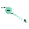 3 in 1 Multi Retractable Charger Cable 3A with TypeC for IOS Micro USB Connector 1.1M(Green )