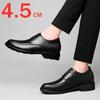 High Quality Genuine Cow Leather Men Dress Shoes Hidden Heel Elevator Shoes 4.5CM Height Increased Shoes For Men Wedding