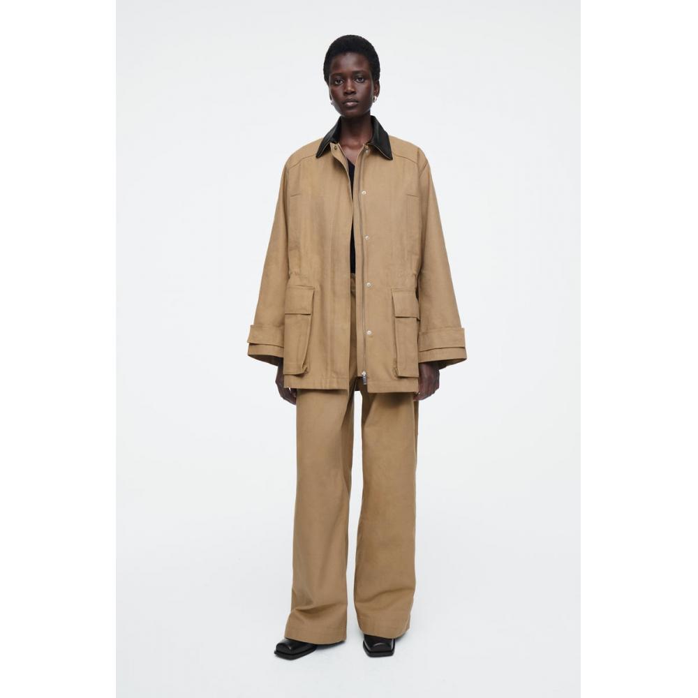 

Cos Japan Leather Collar Field Jacket camel/S