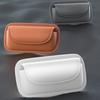 Multipurpose Wear Resistant Car Eyeglass Holder with Magnetic Lid, PU Leather Sunglasses Case Organizers for Auto Visors