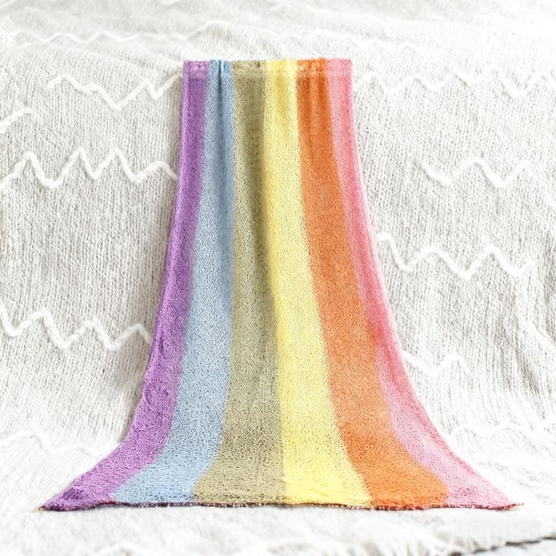 1 Set Newborn Photography Wrap Cloth Baby Photo Elastic Wrap Towel Rainbow Color Wrap Cloth for Newborn Photography Props