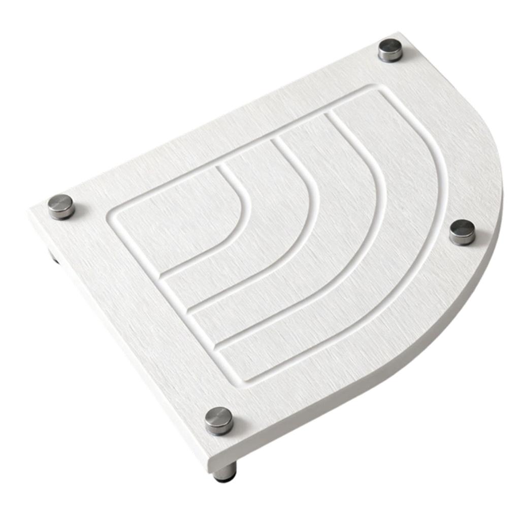 Fan Shaped Stone Drying Mat Water Absorbing Stone Tray with Stainless Steel Feet Fast Drying Diatomite Stone Sink Tray