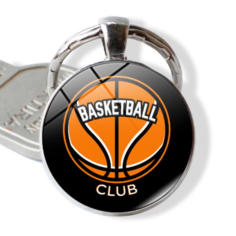 Basketball Layup Lover Keychain - Glass-Embossed Sports Gift