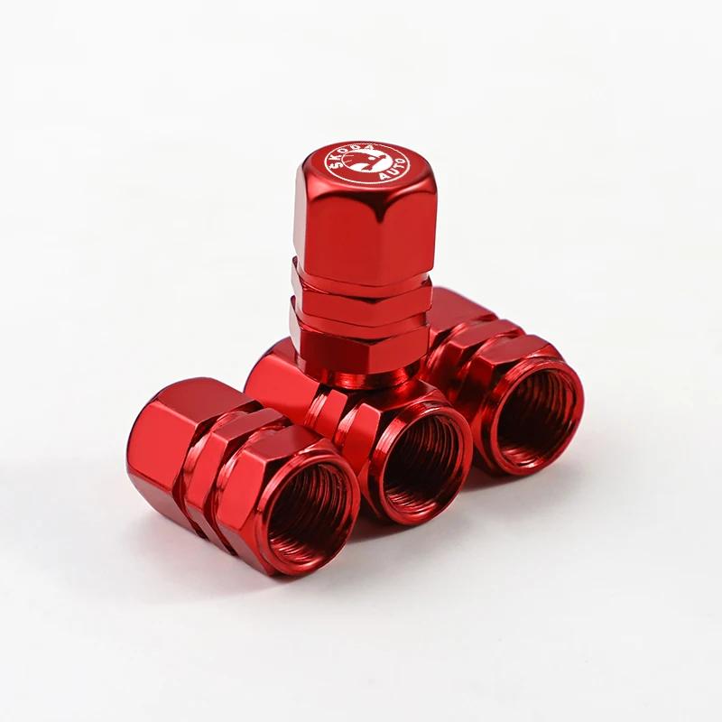 Car Sticker 2025 Hot 4Pcs Car Metal Tire Air Valve Caps For Skoda Octavia Rapid Kodiaq Karoq Fabia Kamiq Superb Derivative Visio