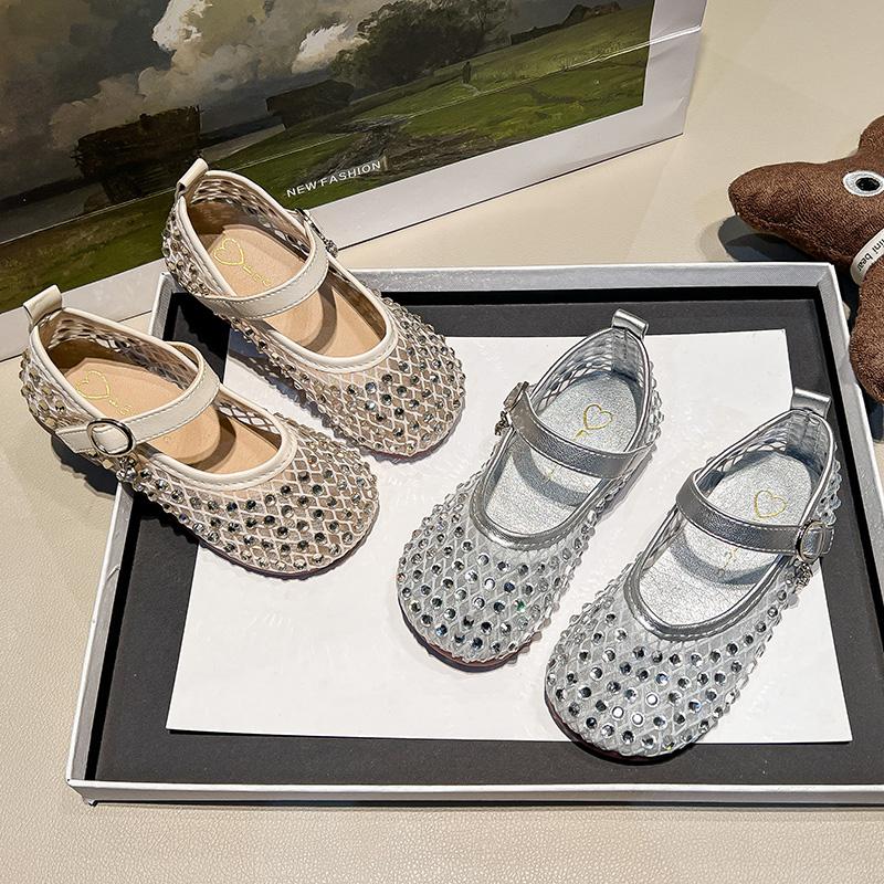 Children's Summer Sandals New Soft Bottom Kids Sandals for Girls Fashion Sequin Causal Beach Shoes Non-slip Breathable Mesh