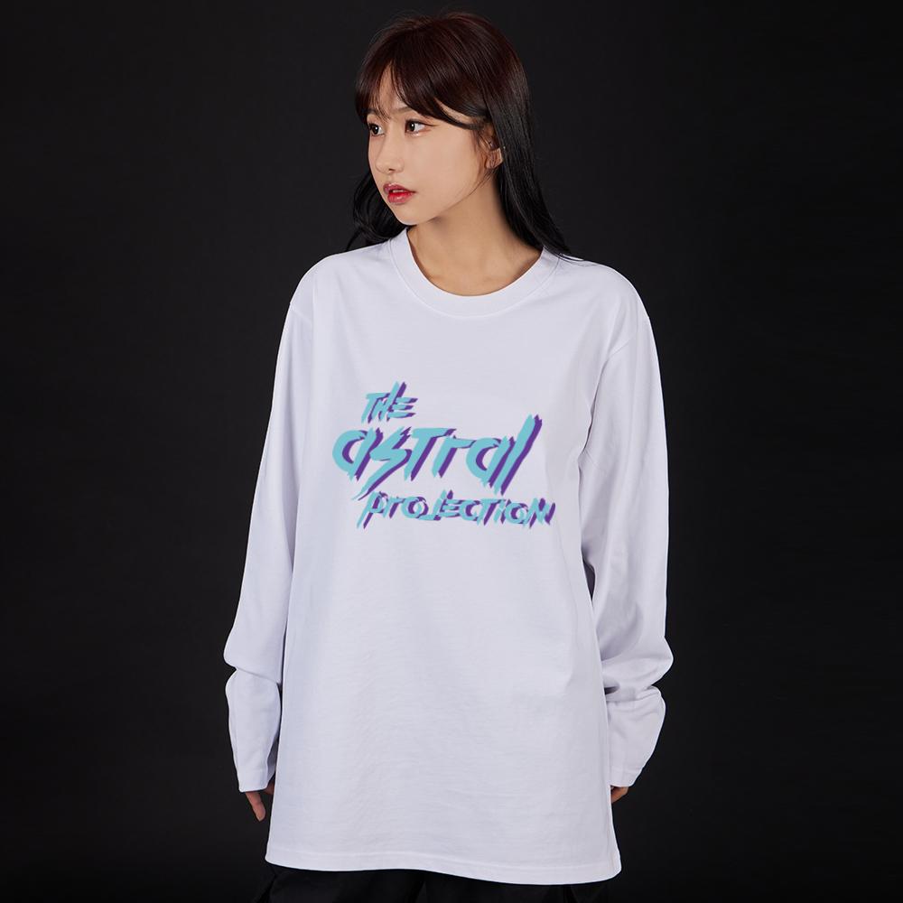 ASTRAL PROJECTION Punk Lettering Oversized Long Sleeve T-Shirt_White