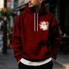 Men's Christmas Print Lined Zip Front Pullover Hoodie Cozy Winter Sweatshirt for Holiday