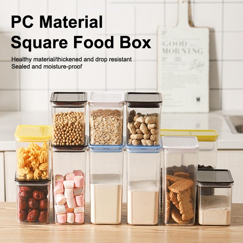 Airtight Food Storage Coffee Powder Container Witith Spoon For Milk Tea Shop Transparent Kitchen Organizer Spice Soybean Storage