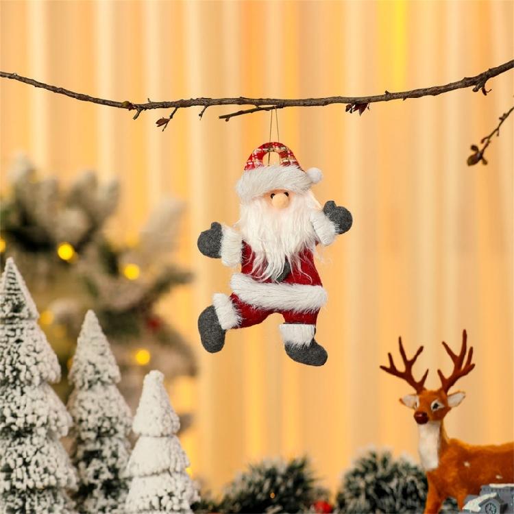 4 Pcs Christmas Hanging Holiday Ornaments Bear Santa Pendant Party Supplies for Holiday Wedding Party Decoration
