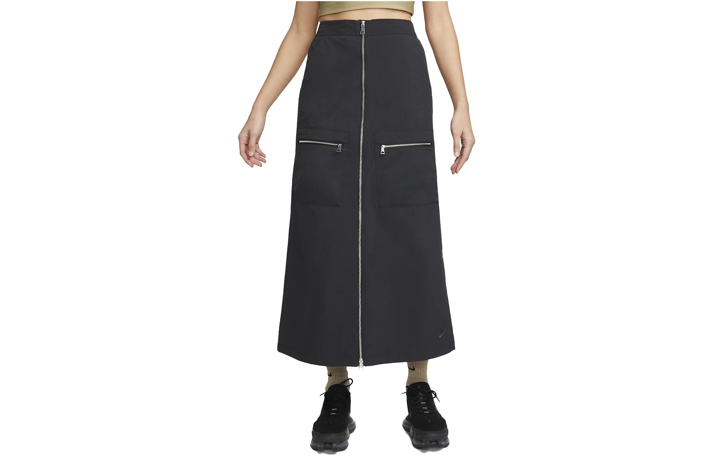 Nike SPORTSWEAR TECH PACK Casual Long Skirts Women s Black Moderate Long A Line Skirt DV8496-010 M