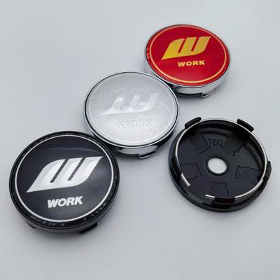 4pcs JDM W Work Logo Emblem Car Wheel Center Caps OD 60MM ID 56MM Wheels Hub Cap Rim Hubcaps Dust Cover Replace Car Accessories