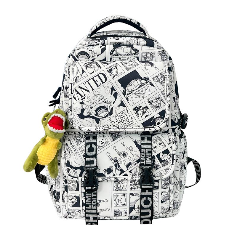 Schoolbag Graffiti School Bag for Boys Junior High School Students High School Students Backpack for Men Fashion Trend High School Students Backpack
