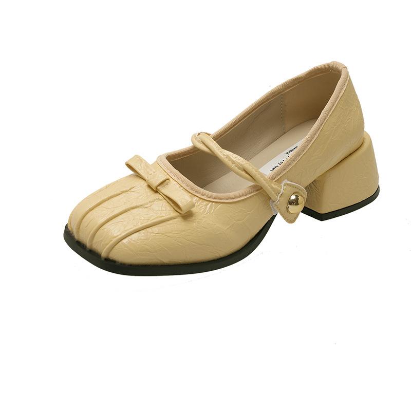 

Ретро одинарная обувь на внутренней платформе, женская обувь 2025 новая весна, французские Мэри Джейн черные, для работы, маленькие кожаные туфли 40