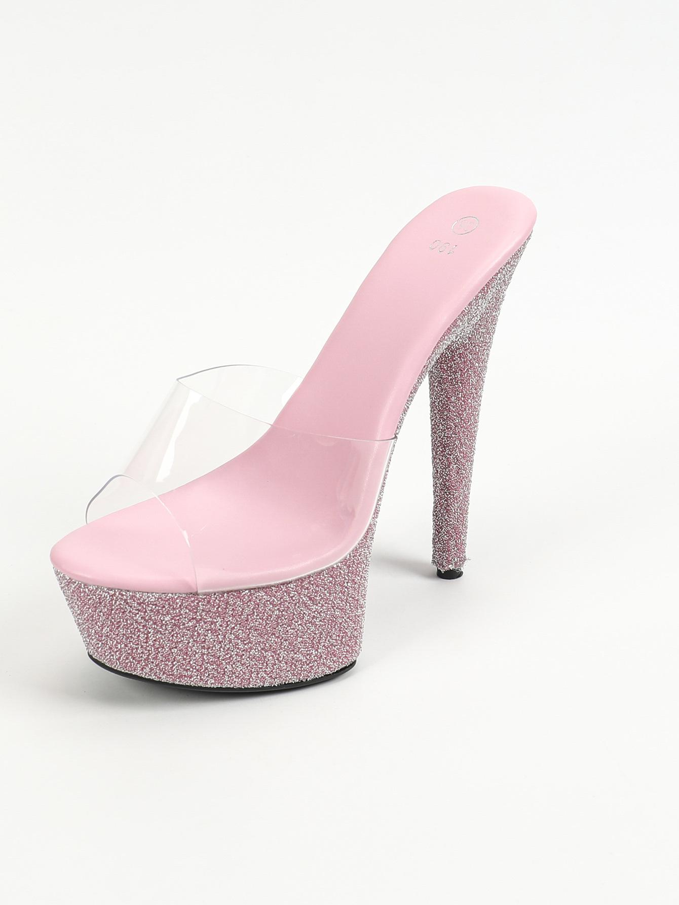 

Женские босоножки на платформе, осенние, для ночного клуба, для секса, водонепроницаемые, для стола, римские, с рыбьим ртом, женские, на очень высоком каблуке, тапочки LFD-8662-4 40 розовый