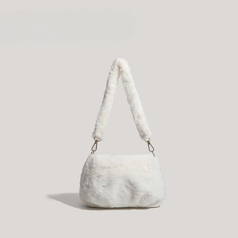Autumn and Winter Cloud Lamb Fur Bag Women Plush Chain Bag Versatile Love Bag One-shoulder Crossbody Bag