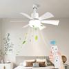 Smart Ceiling Fan Light Combo Remote Controlled Socket Fan with Timer 18W LED & 6 Blades Easy Install for Living Room/Bedroom