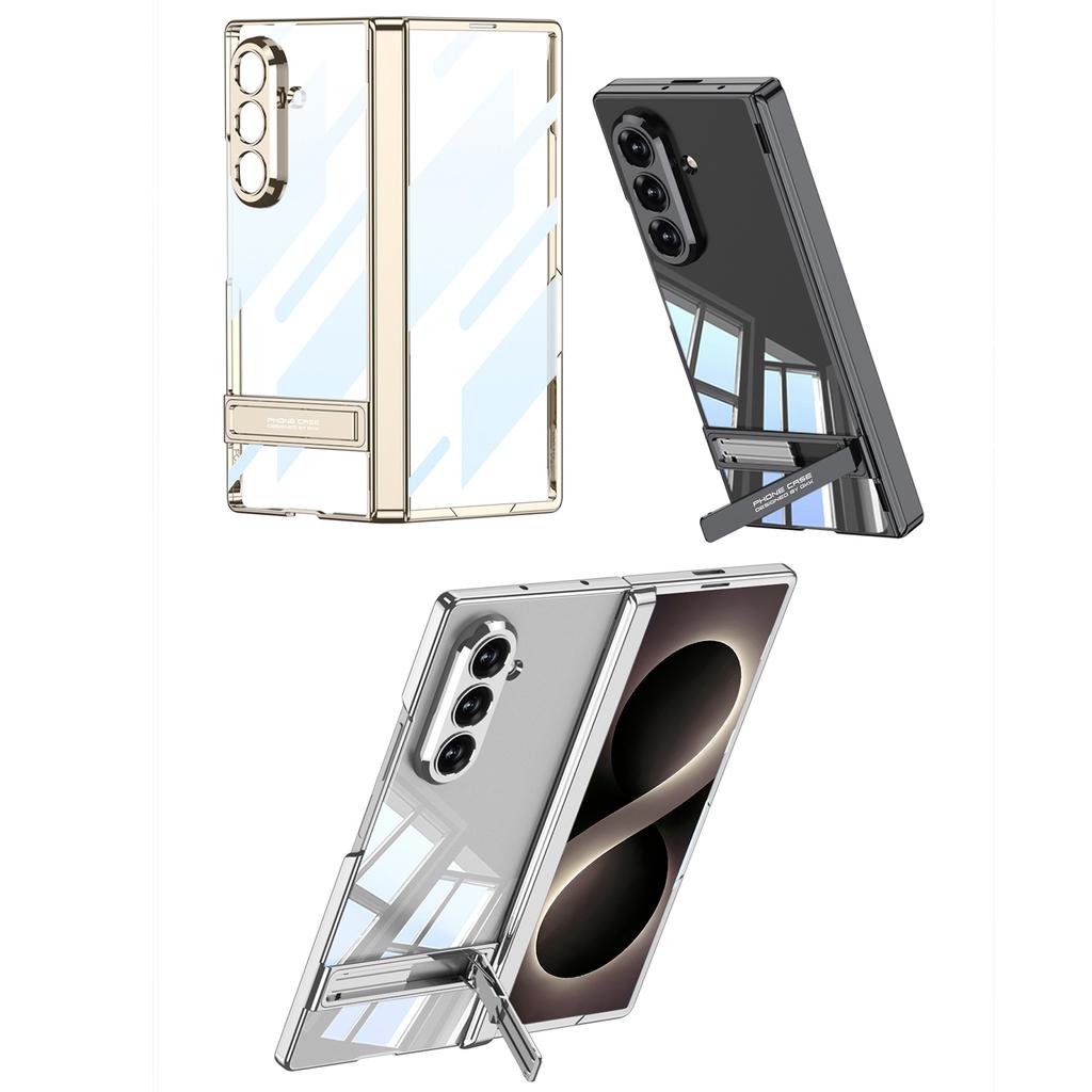 Clear Case for Samsung Galaxy Z Fold 8 Ultra Built-in Kickstand Hinge Full Protection Shockproof Foldable Phone Cover