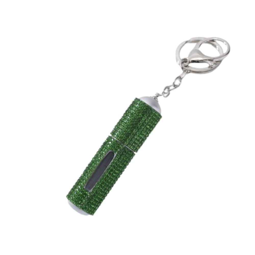 Exquisite Bottom Refillable Keychain Bottle 5ml Crystal Key Ring Atomizer Rhinestone Portable Spray Bottle For Travel