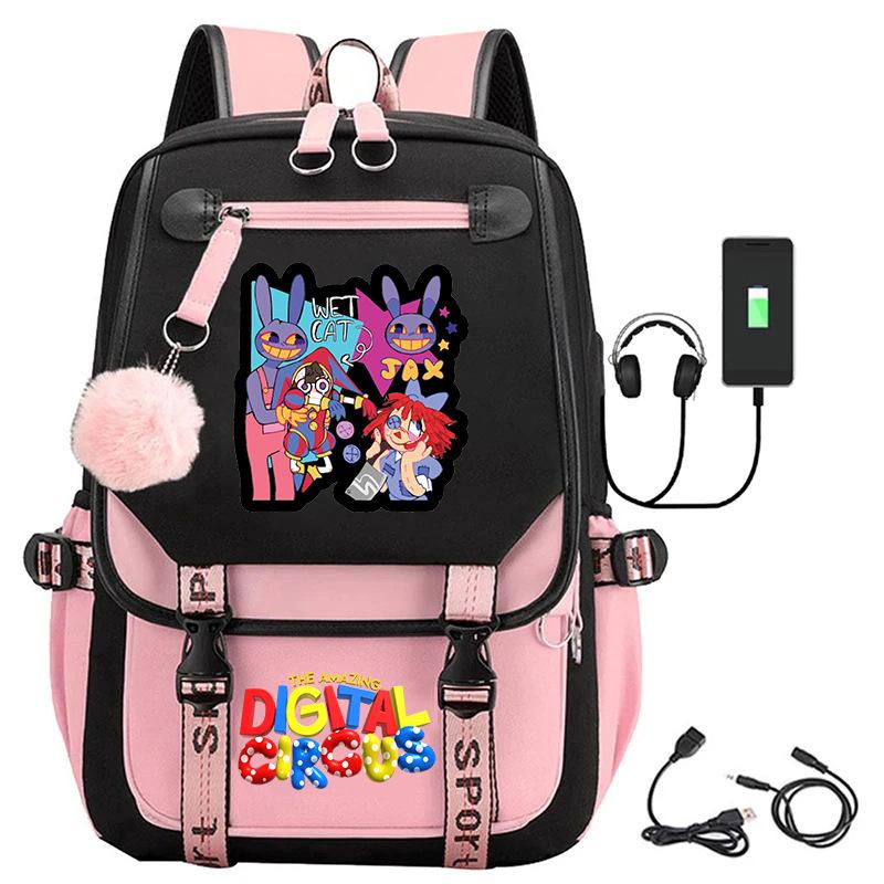 Digitaler Zirkus Digitaler Zirkus Peripherie Rucksäcke Schüler Schultaschen Senden Haarbälle Usb backpack