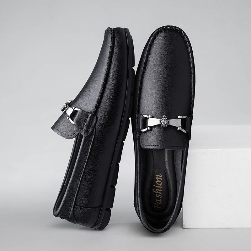 Fashion Genuine Leather Men's Loafers Classics Business Dress Shoes Moccasins Slip on Flats New Driving Shoes Leisure Walk Casual Shoes