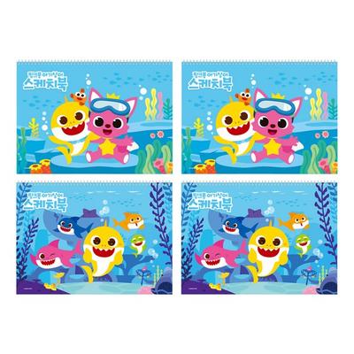 All 4 Pinkfong Sketchbooks, 26 Sheets, 345 X 248 Mm, Korean Popular Toys