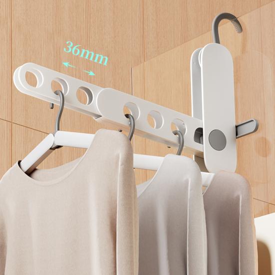 Coat Hanger Portable Folding Clothes Rack Durable Space-Saving Organizer with 7