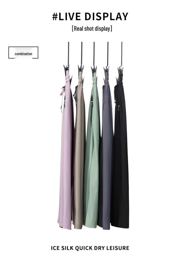Unisex Quick-Dry Elastic Capris - Plus Size, Ice Silk, Loose Fit for Outdoor and Running