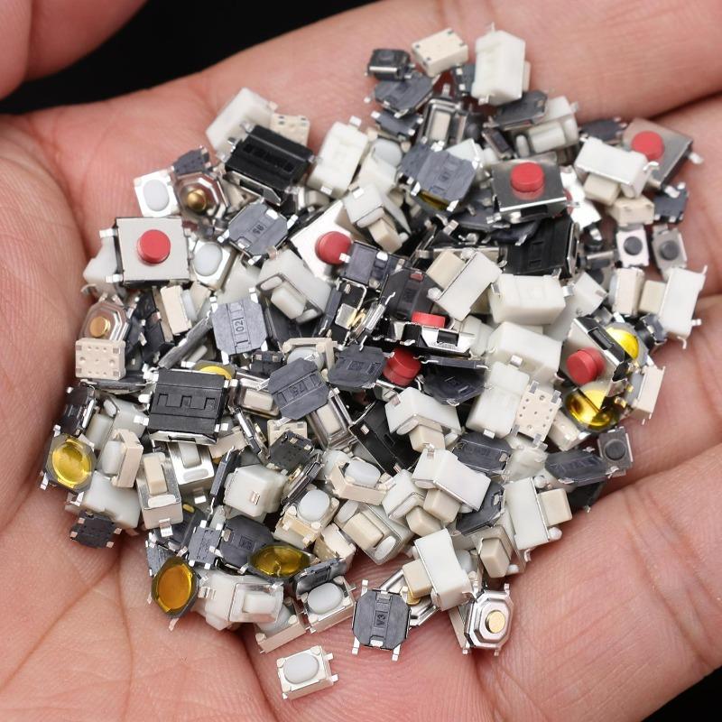 100/250pcs Tactile Push Button Switch 10 Types Remote Control Button Switches Microswitch Car Keypad Momentary Keys Buttons