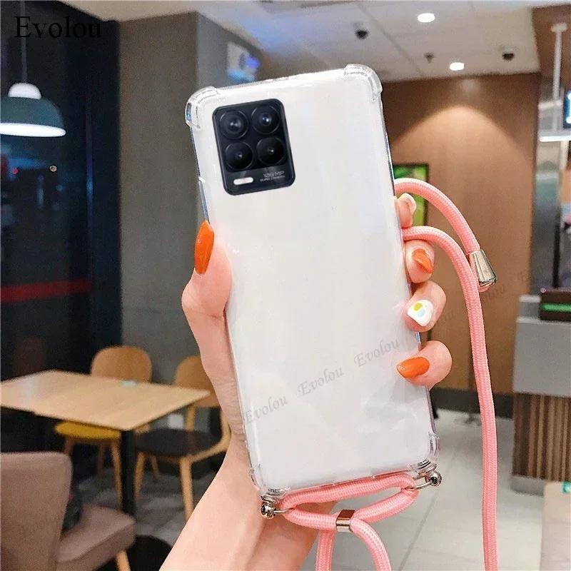 Crossbody Lanyard TPU Case For Honor 400 Lite 5G 400lite Transparent Shockproof Soft Silicone Cover For Honor 400 Lite 5G