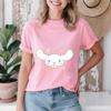 2026 Summer Cinnamoroll Shining Wish Print Cotton T Shirt for Women Soft Comfortable Casual Daily Wear Summer Top