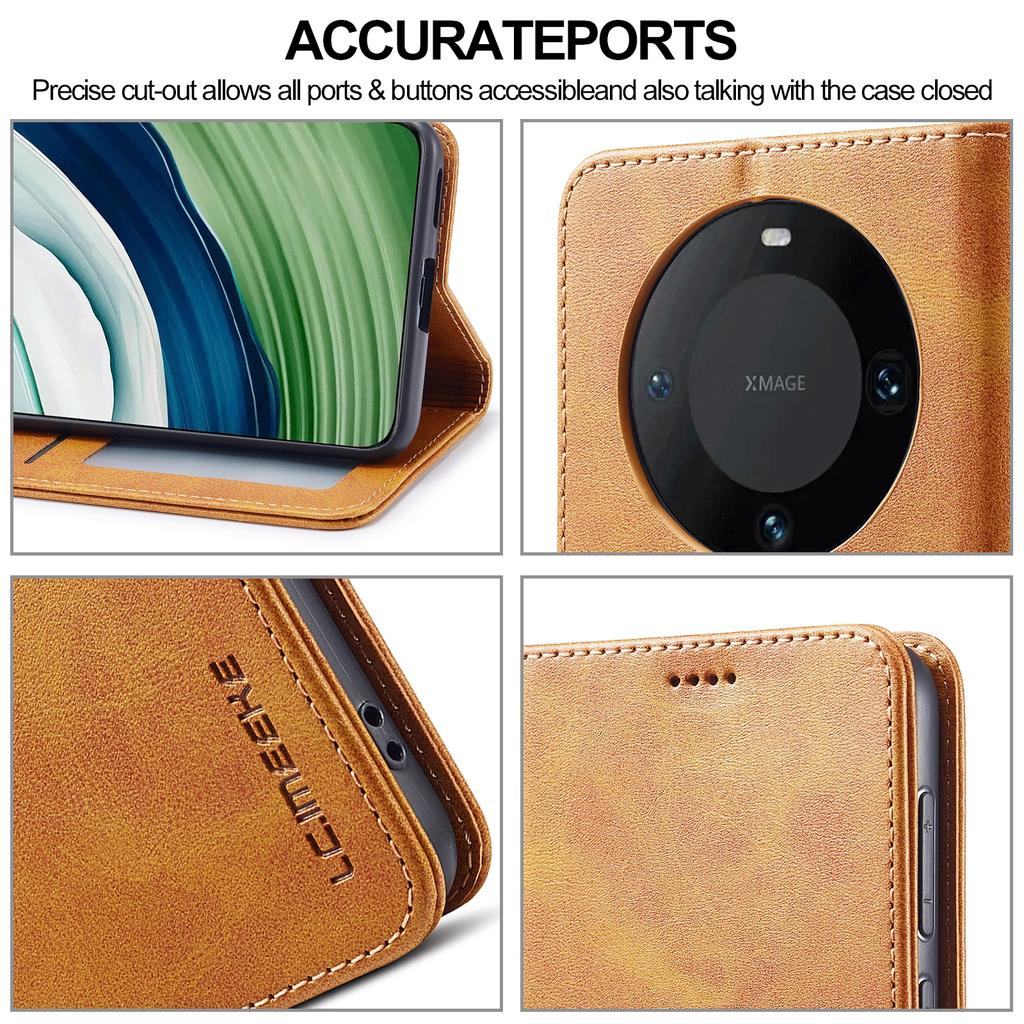 LC.IMEEKE For Honor X50 5G Case Calf Texture PU Leather Stand Wallet Phone Cover