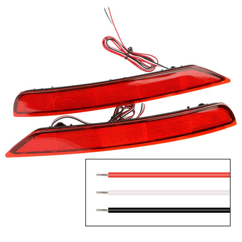 Passend für Subaru Forester 2008–2017. Ein Paar hochwertige Auto-Heckstoßstangen-Bremslichter, schwarze und rote Linse, LED-Rücklicht
