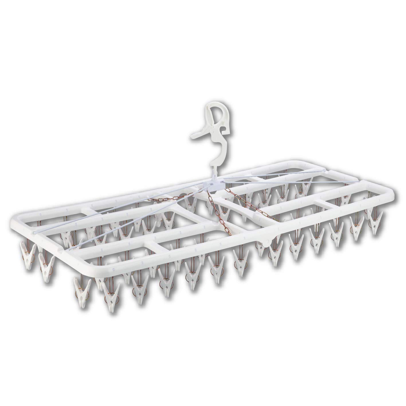 

Nishida Pla50 Premium 2 SP Угловая полипропиленовая вешалка с 50 прищепками для сушки и стирки, (PP), Белый, Одежда, белый