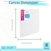 Eduway Medium Grain 8X10 Inch - Cotton Pre Stretched Canvas With Wooden Frame For Painting, White - (Set Of - 8 Pcs) - (