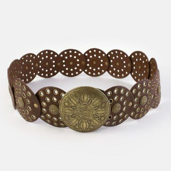 Y2K Retro Denim Women's Western Leather Belt - Versatile, Stylish, Hollow Round Design