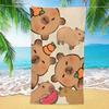 1pz Telo Mare Capibara Stampato 3D Microfibra Morbido Assorbente Traspirante Asciugamani da Bagno Regalo Per Bambini Teli Mare Cartone Animato