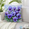 1Pc Single-Sided Print, Vibrant Purple Pansy Garden Print – Suitable For Decorative Cushion Covers Polyester Fiber