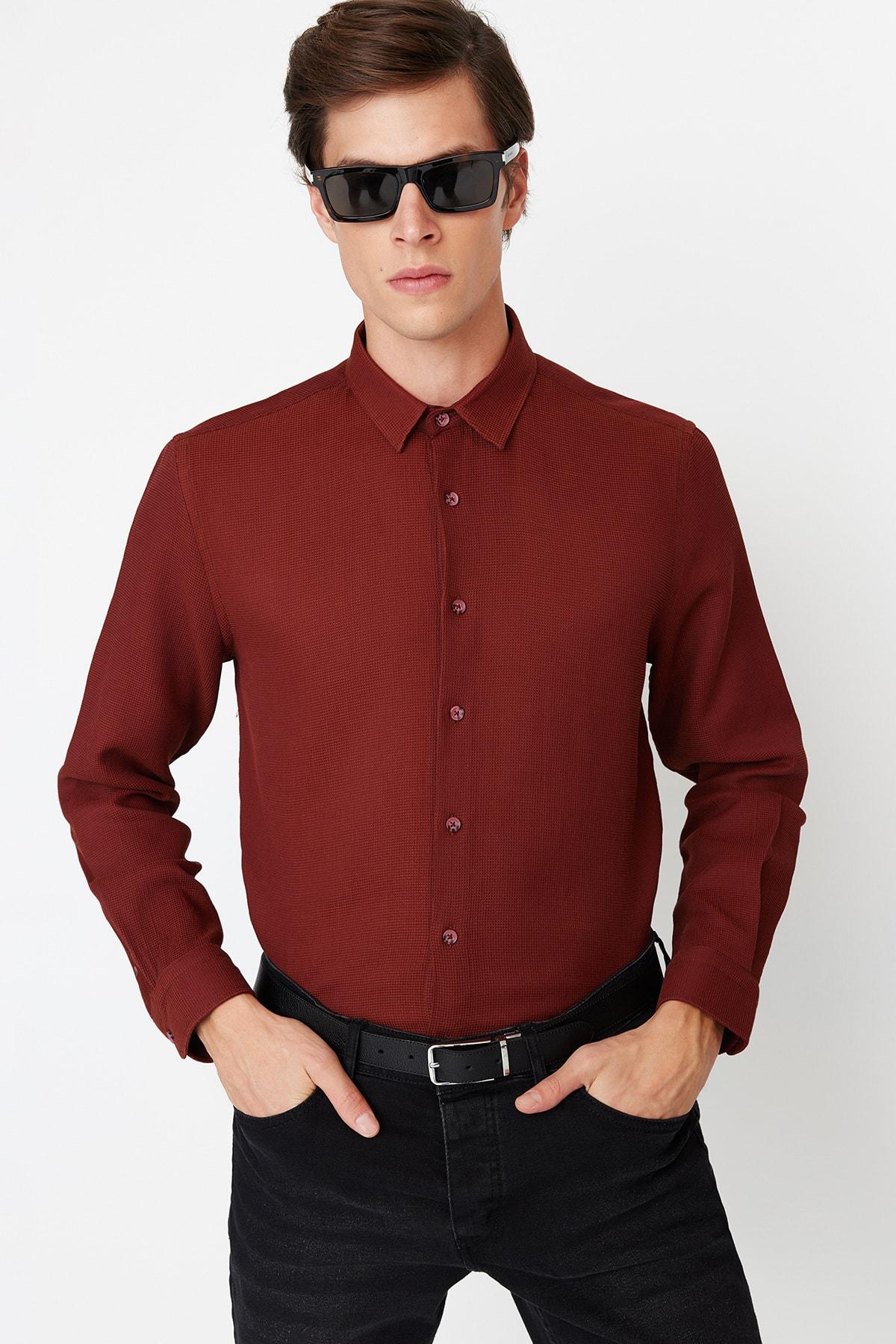 

Рубашка - Бордовый - Slim fit