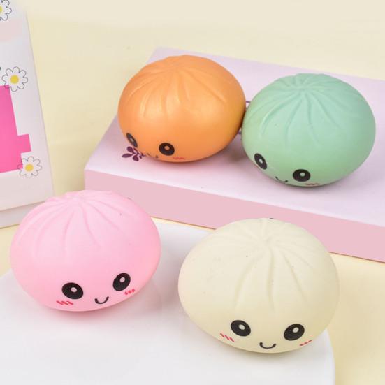 Stress Relief Steamed Bun Toy Portable Travel Slow Rising Smiling Bun Sensory Toy Kids Adults Soft