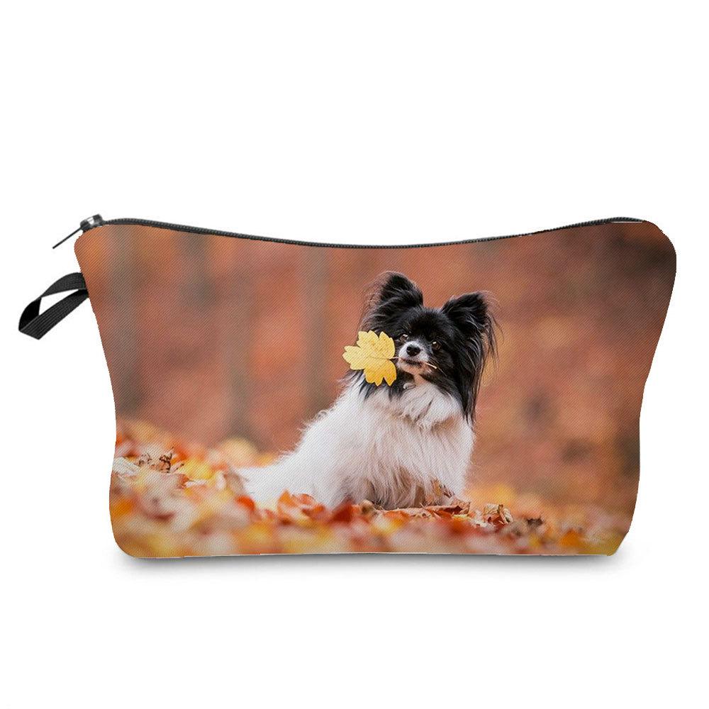 Women Dog Print Cosmetic Bag Toiletries Organize Travel Storage Case 6873