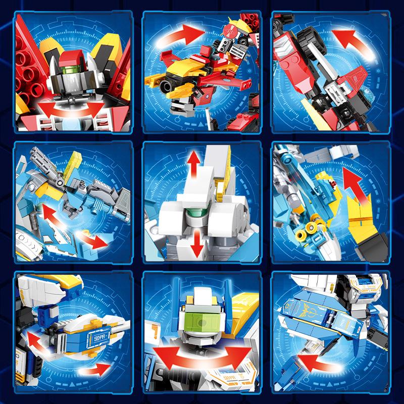 Compatible With Small Particles Building Block Deformation Warrior Mecha Model Children Boy Assembly Robot Gift
