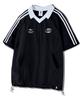 GHOST REPUBLIC Rugby Collar Raglan Track Taslan Short Sleeve Tee Gt-377_Black