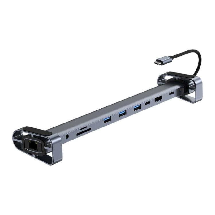 

Space Saving Foldable Laptop Station Aluminum 10 in 1 Docking Station Base Adjustment Computer Accessories 1