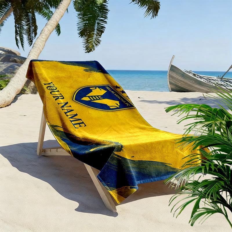 Hellas Verona F.C Print Beach Towel, Large Soft Quick Dry Towel for Beach Camping Swimming