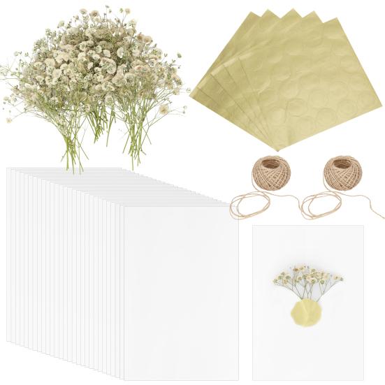 307 шт./набор полупрозрачных оберток для свадебных приглашений. Набор включает сложенные веллумовые куртки и засушенные прессованные цветы.