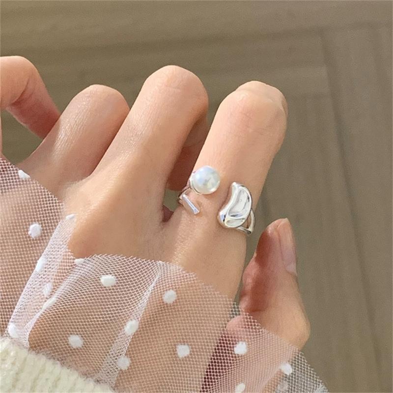 Vintage Irregular Smooth Opening Rings for Women Adjustable Stackable Finger Ring Jewelry Stylish Geometric Accessory