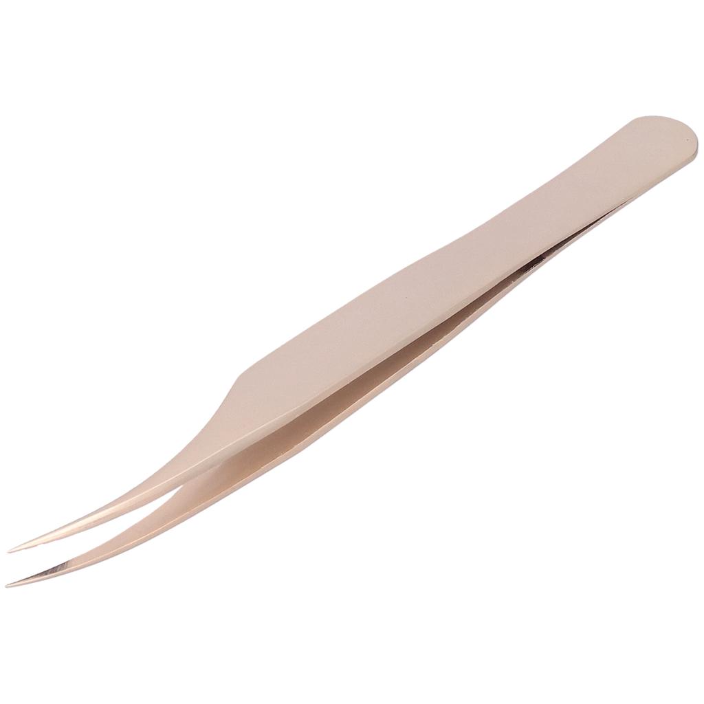False Eyelashes Grafting Tweezers Fine Tip Stainless Steel Eyelash Extension Tool Tweezers(Gold